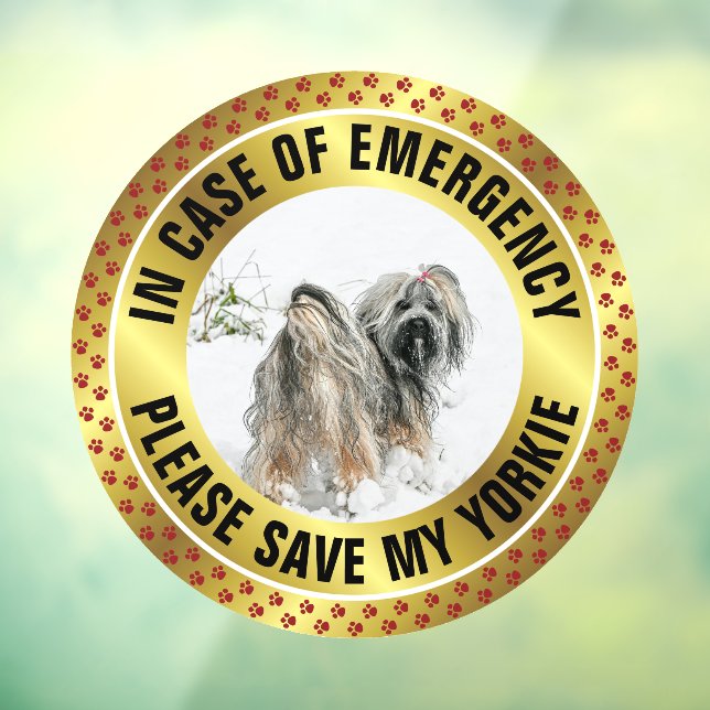 Pet Safety Alert Custom First Responder Dog Photo Fensteraufkleber (Blatt 3)