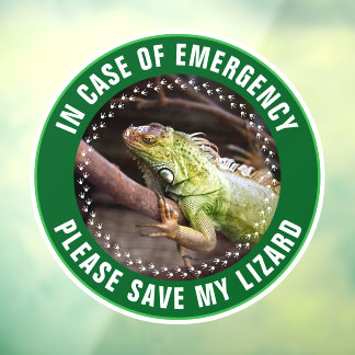 Pet Safety Alert Custom Reptile First Responder Fensteraufkleber
