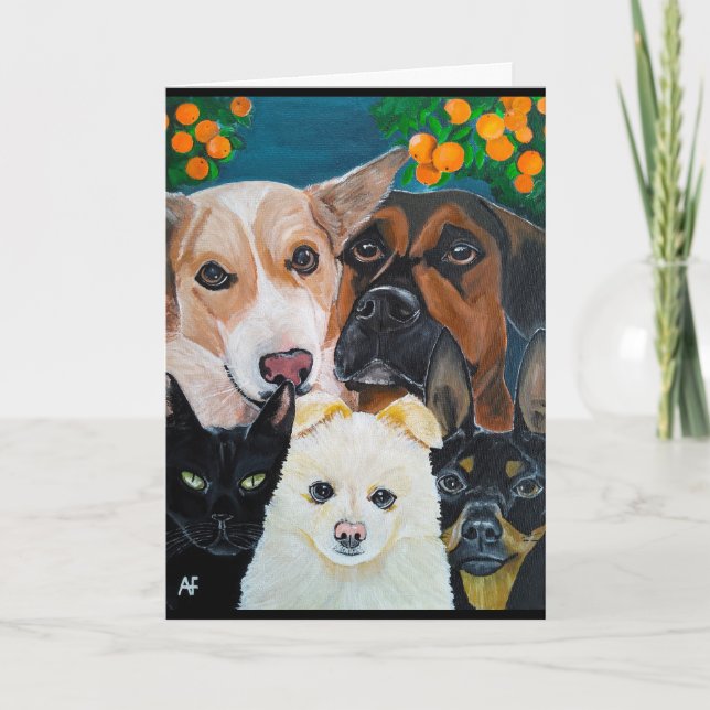 Pet Selfie Painting by Alfred Fox Karte (Vorderseite)