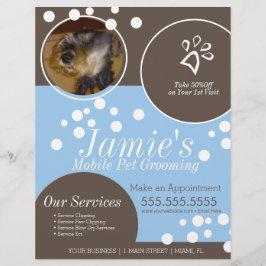 Pet Services Grooming Dog Bubbles Foto Flyer