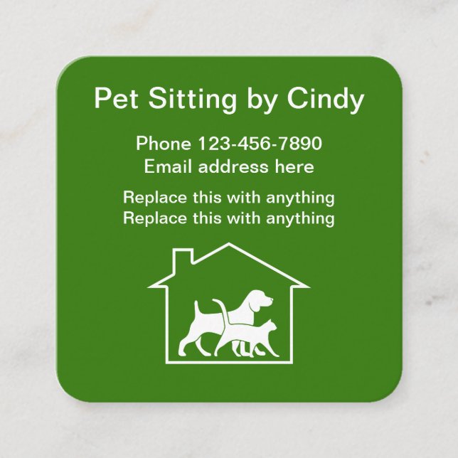 Pet Services Moderne Visitenkarten Quadratische Visitenkarte (Vorderseite)