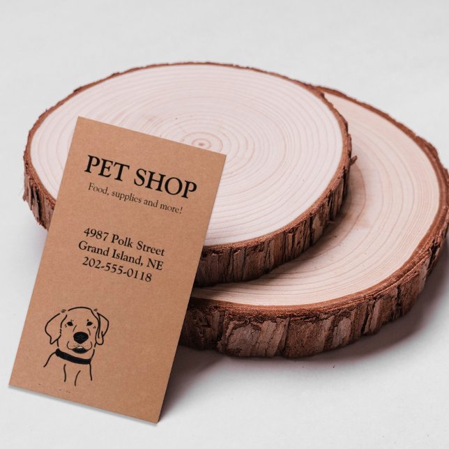 Pet Shop Kraft Business Card Visitenkarte (Von Creator hochgeladen)