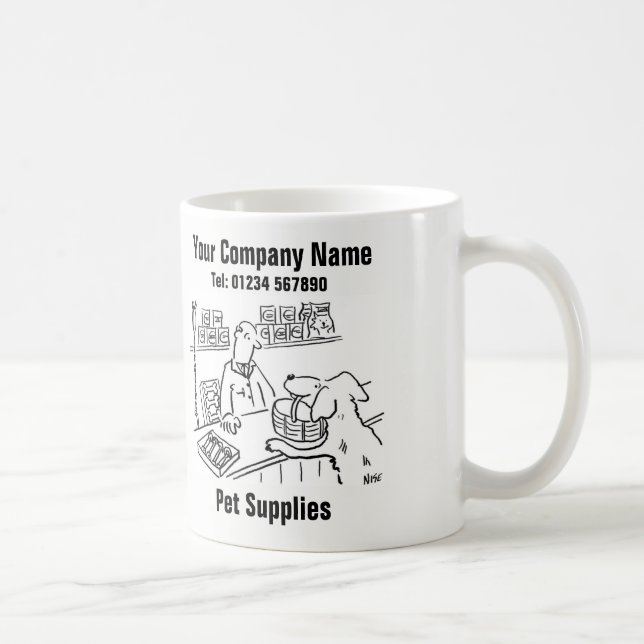 Pet Shop & Pet Lieferant Cartoon Tasse (Rechts)
