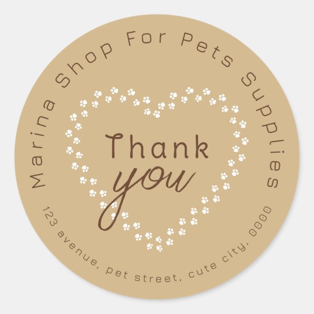 Pet Shop Supplies Vielen Dank Runder Aufkleber (Vorderseite)