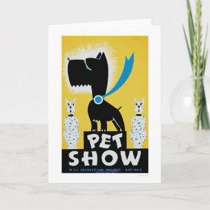 Pet Show Dog Cat 1937 WPA Karte