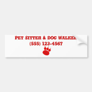 Pet Sitter & Dog Walker Paw Print Autoaufkleber