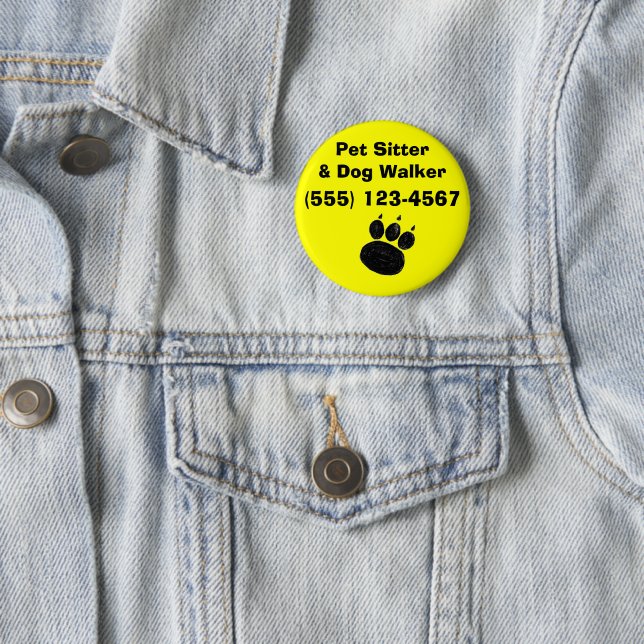 Pet Sitter & Dog Walker Paw Print Button (Beispiel)