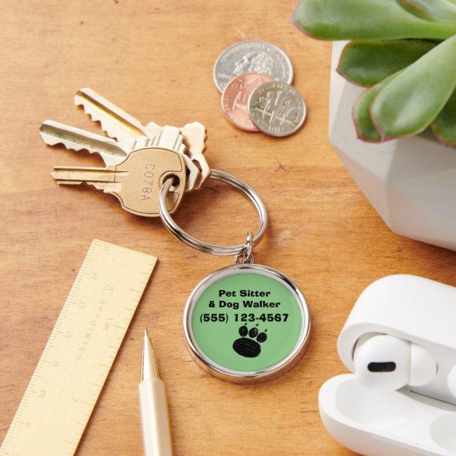 Pet Sitter & Dog Walker Paw Print Schlüsselanhänger (Schreibtisch)