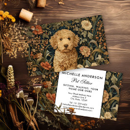 Pet Sitter Goldendoodle Welpe Elegant Vintag Visitenkarte