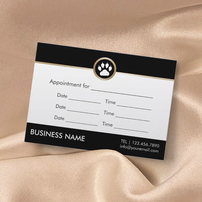 Pet Sitter Pet Salon Modern Paw Logo Ernennung Terminkarte (Von Creator hochgeladen)