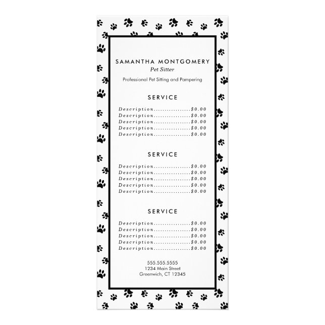 Pet-Sitter-Services für Pet-Sticks Werbekarte (Vorne)