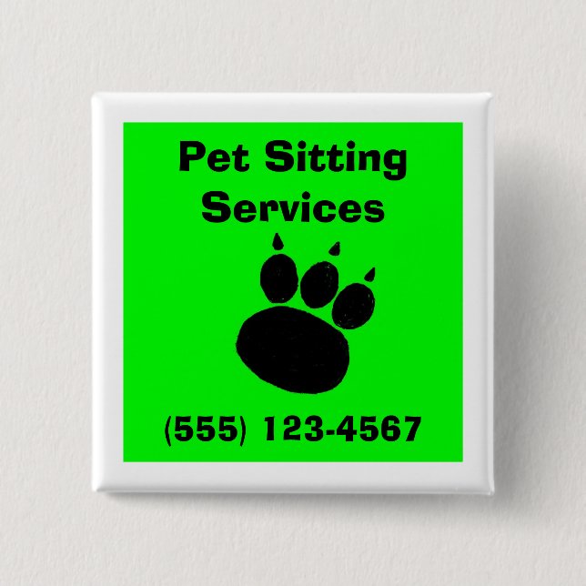 Pet-Sitting-Dienste Drucken Button (Vorderseite)