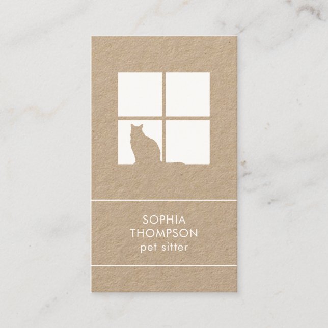 Pet Sitting Groomer Services Einzigartige vertikal Visitenkarte (Vorderseite)