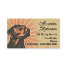 Pet Sitting Service Dog Walking Retro Black Lab