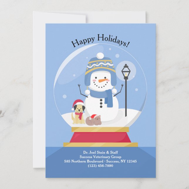 Pet Snow Globe Holiday Card Einladung (Vorderseite)