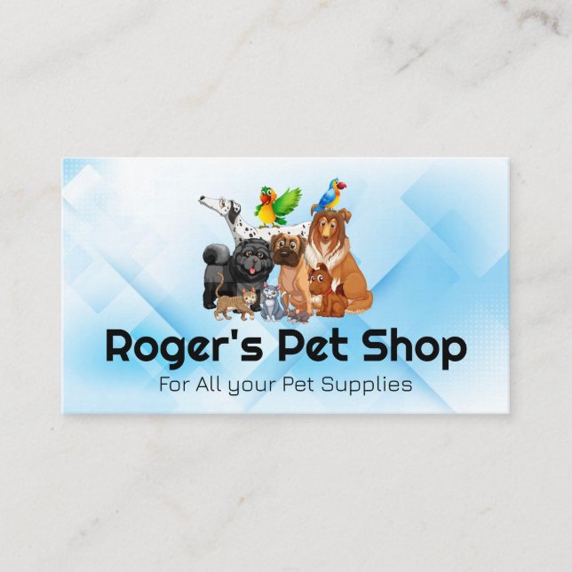 Pet Store | Hunde Katzen Vögel Visitenkarte (Vorderseite)