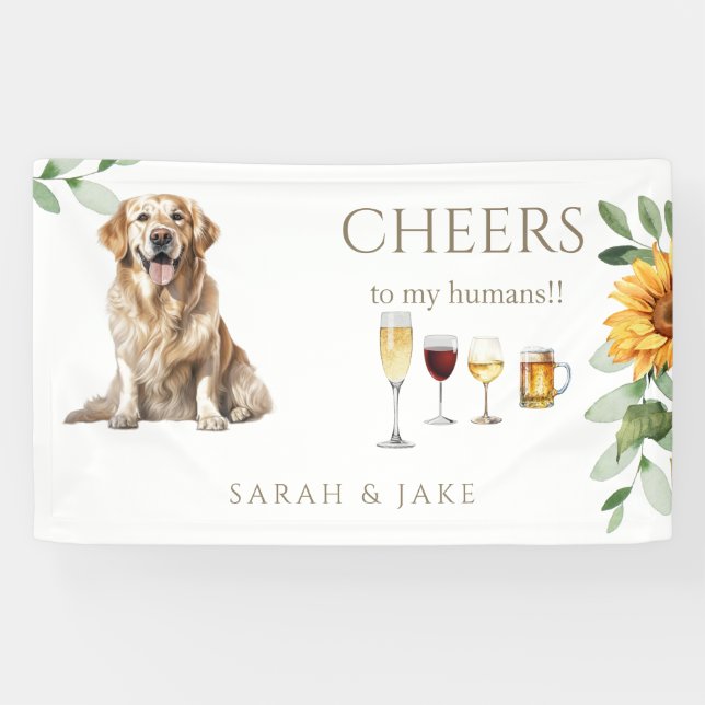 Pet Sunflower Cheques Cocktails Bar Banner (Horizontal)
