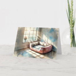 Pet Sympathy Empty Bed Watercolor Card Karte
