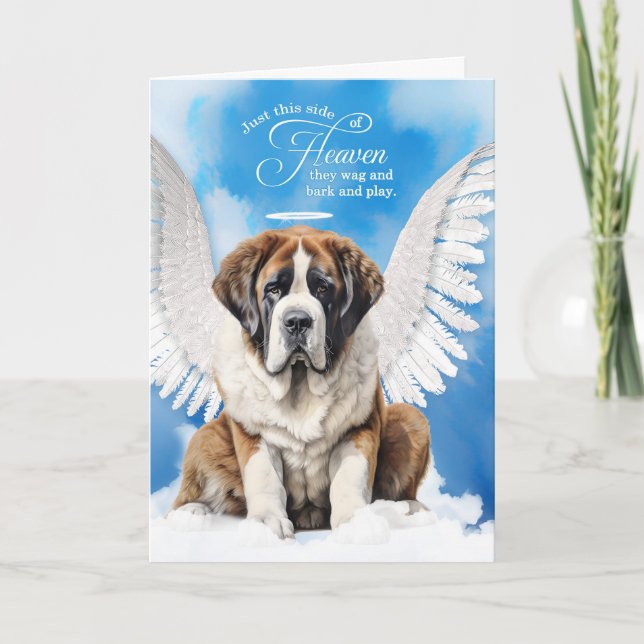 Pet Sympathy Loss of a Dog Saint Bernard Angel Karte (Vorderseite)