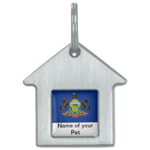Pet-Tag mit Flagge des Pennsylvania-Staat Tiermarke