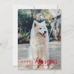 Pet Theme Merry Kissmas Carte de vacances en rouge