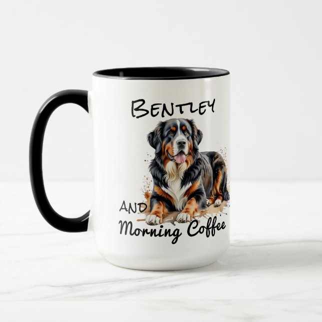 Pet Watercolor Browns Bernese PERSONALIZE Tasse (Links)