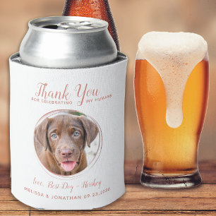 Pet Wedding Modern Rose Gold Hund Foto Vielen Dank Dosenkühler