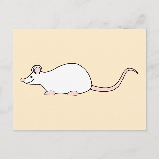 Pet Weiße Maus. Postkarte (Vorderseite)