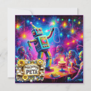 PETA ~ Carte d'anniversaire ~ Robot ~