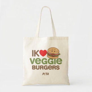 PETA Ik [love] veggie burgers Tragetasche
