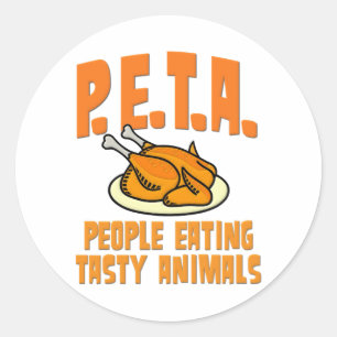 PETA Leute, die geschmackvolle Tiere essen Runder Aufkleber