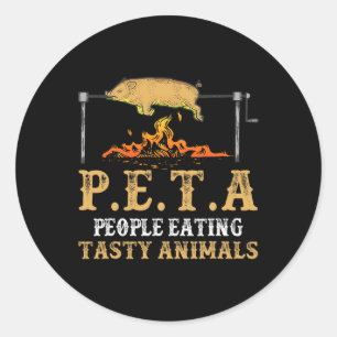 Peta Leute essen köstliche Tierfreunde Runder Aufkleber