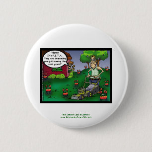PETA & The Crabgrass Cartoon Funny Buttons