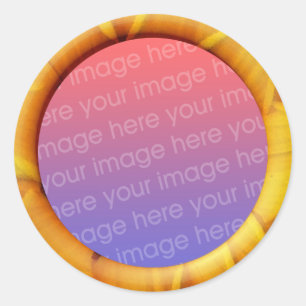 Petal (3d-Effekt-Rahmen-Rahmen) Vorlage Runder Aufkleber