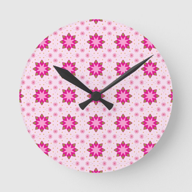 Petal Blossom Confetti pattern  Runde Wanduhr (Vorderseite)