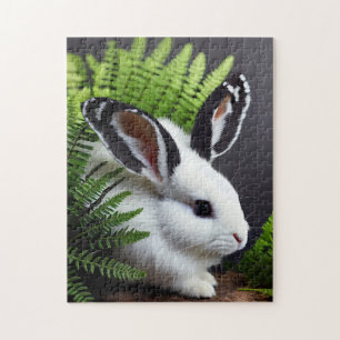 Petal, das Schwarz-Weiß-Bunny, Jigsaw-Puzzle