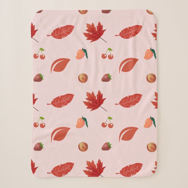 Petal & Frucht: Eine rosa Symphonie Sherpadecke (Vorderseite)