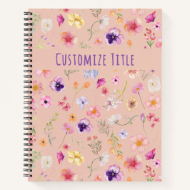 Petal Glow Notebook - Peach Blush Custom Charm Notizbuch