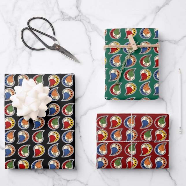 Petal Paisley Rhythm Geschenkpapier Set (Vorderseite)