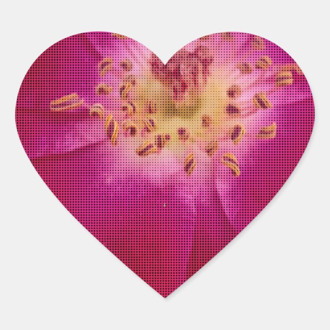 Petal Perfektion: Scheckte Rose Petal Muster Art Herz-Aufkleber (Vorderseite)