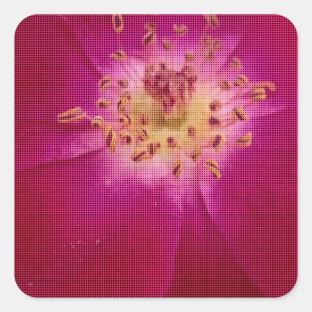 Petal Perfektion: Scheckte Rose Petal Muster Art Quadratischer Aufkleber (Vorderseite)