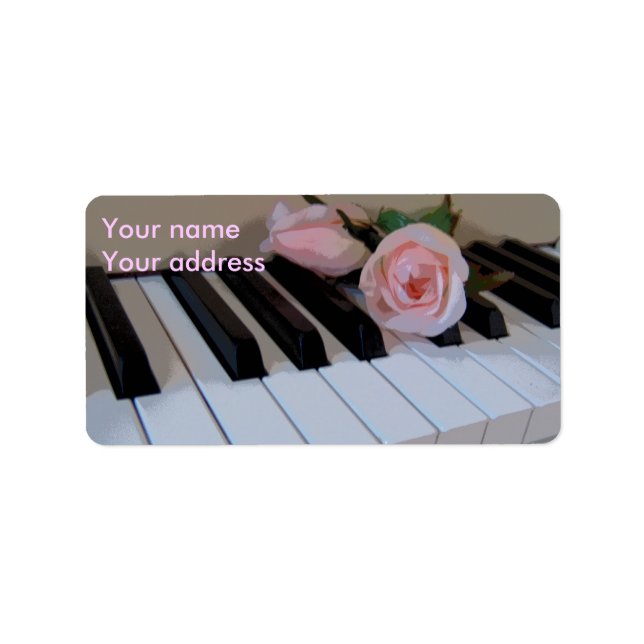 Petal Pink Keys Adressaufkleber (Vorne)
