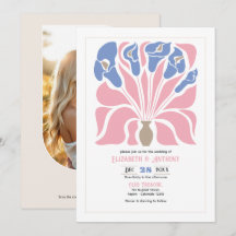Petal Pink/Kornblumen-Abstraktes Florales Boho-Hoc