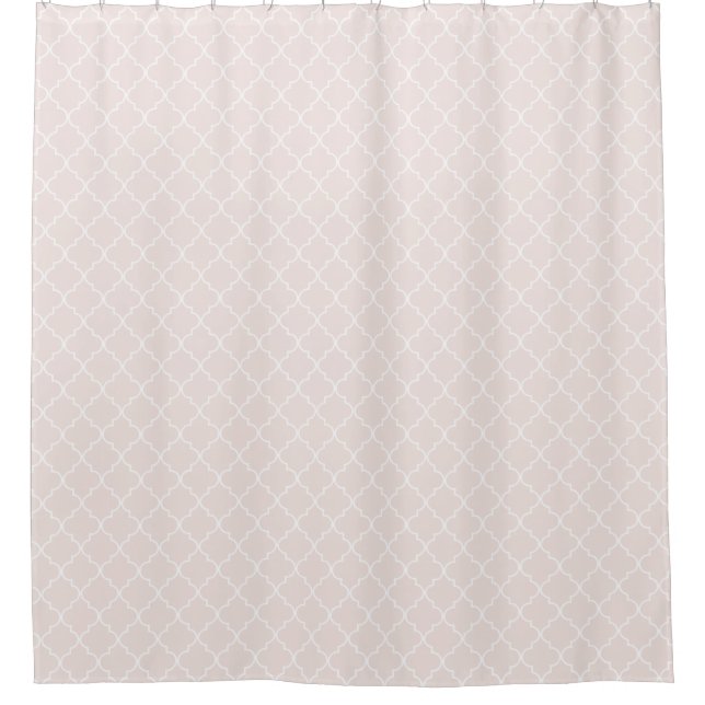 Petal Pink marokkanisches Quatrefolienmuster Duschvorhang (Vorderseite)