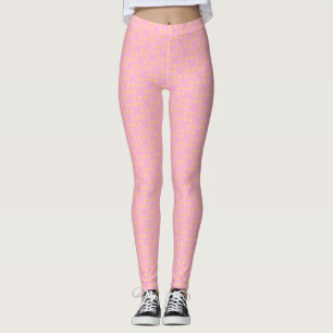 Petal Pop – Nahtloses geometrisches Rosa- und Gold Leggings