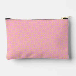 Petal Pop – Nahtloses geometrisches Rosa- und Gold Zubehörtasche