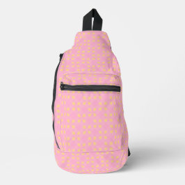 Petal Pop – Pink & Gold Seamless Geometric Pattern Crossbody Bag