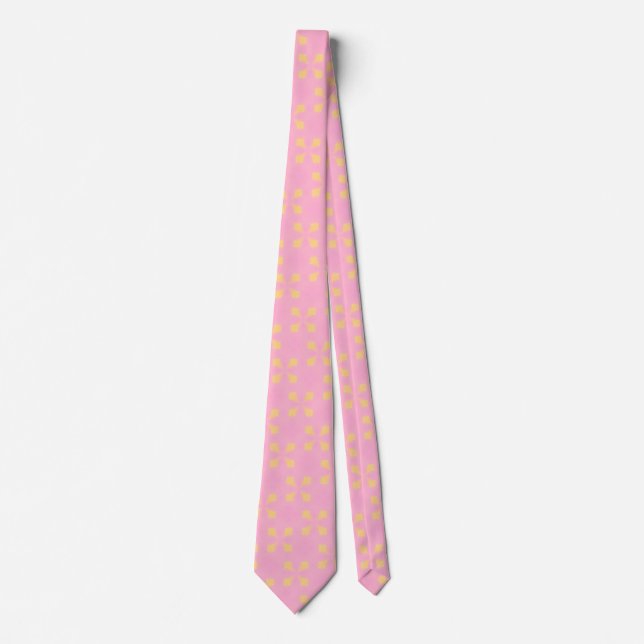 Petal Pop - rosa und goldfarbenes nahtloses geomet Krawatte (Vorderseite)