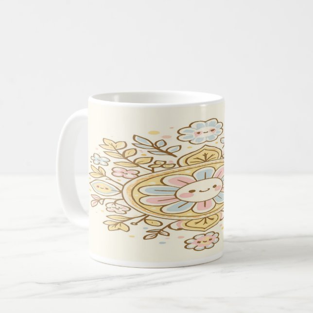  “Petal Pop: Smiles in Every Sip”  Kaffeetasse (Vorderseite Links)