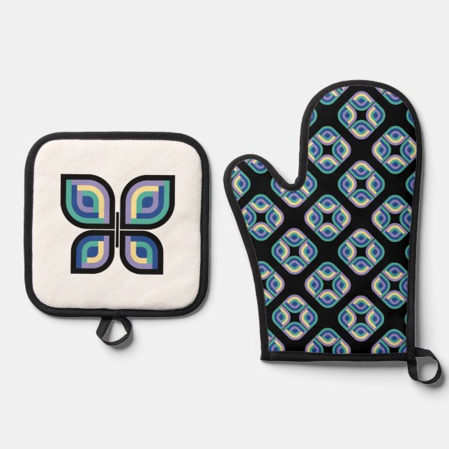 Petal Prism (Fusion) Ofenhandschuh & Topflappen-Set (Vorderseite)